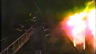 Tony Greco Manhattan NY 8-4-90  Fire in OMD with aerial ladder rescue of nude fire victim
