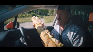 Jeremy Clarkson eating a baguette