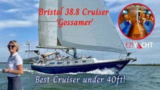 Bristol 38.8 'Gossamer' by Ted Hood sailing and boat tour.