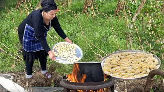 Azerbaijan Village Style Dry Meat and Egg Stuffed Ravioli Pasta Recipe