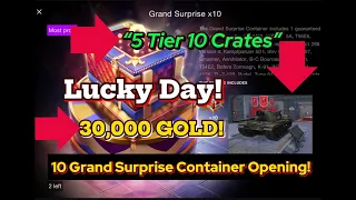 wot blitz Crate Opening 10 Grand Surprise Container Opening 30k Gold! 20 Crates total in 4K!