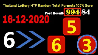 16-12-2020 Thailand Lottery HTF Random Total Formula 100% Sure