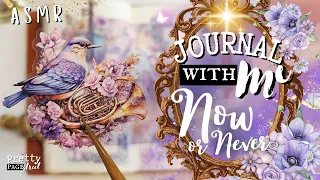 ASMR 💜Aesthetic Journaling Purple Collage Scrapbooking | Journal With Me Relaxing and Calming✨