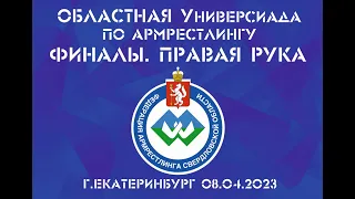 ОБЛАСТНАЯ УНИВЕРСИАДА ПО АРМРЕСТЛИНГУ 2023. ФИНАЛЫ. ПРАВАЯ РУКА