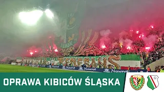 KIBICE: Oprawa kibiców Śląska Wrocław podczas meczu z Legią Warszawa