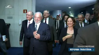 Presidente Lula chega ao Congresso para promulgação da reforma tributária