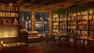 Coffee Shop Bookstore Ambience with Relaxing Piano Jazz Music and Rain Sounds