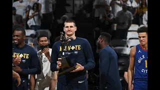 Nikola Jokić receives 2020-21 NBA Most Valuable Player Award at Ball Arena