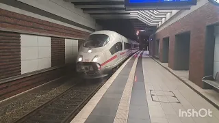 Abendlicher Zugverkehr in Berlin Gesundbrunnen und Berlin Hbf