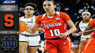 Syracuse vs. Notre Dame Condensed Game | 2021-22 ACC Women’s Basketball