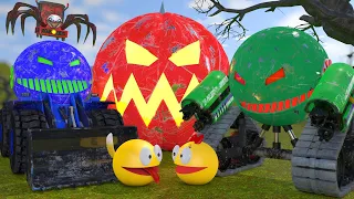 Pacman vs Monsters #5 Compilation (Front Loader, Combat Robot, Pumpkin Monster, Choo Choo Charles)
