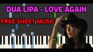 Dua Lipa - Love Again | Piano Tutorial + FREE SHEET MUSIC