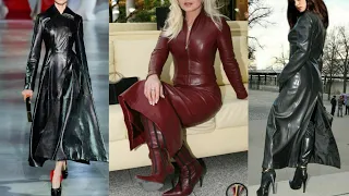 Stunning leather long power dresses #leather