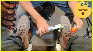 THE BEST BOOT RESTORATION!!! | ANGELO SHOE SHINE ASMR