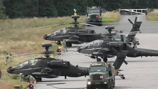 Army Air Corps (AAC 653)  Apache gunships training  in Northumberland 2020