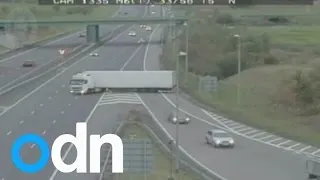 Horrifying: Watch lorry driver pull a u-turn on M6 toll road after driving the wrong way