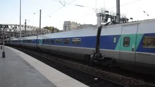 Départ d'un UM de TGV PSE à Paris Nord