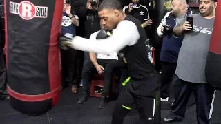 Errol Spence Jr. shows how you should hit the HEAVY BAG W/ Combos & Power