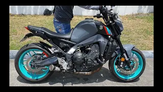 Yamaha MT09 2023 with SC Project CR-T 61mm real carbon and cat delete elbow sound check