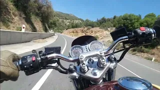 Practice cornering with Triumph Thunderbird 900 in Cyprus