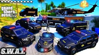 GTA 5 - Stealing SWAT POLICE CARS with Franklin! (Real Life Cars #83)
