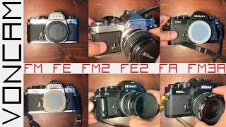 The Nikons FM FE FM2 FE2 FA FM3a compared - mythical family of reflex cams that shaped modern UXs