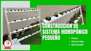 Sistema HIDROPONICO casero pequeño, COMO HACERLO: materiales, construcción y costo $$$ 🌱💧🌱💧🌱💧