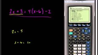 Solving Linear Equations   Using the TI 83 or TI 84 Series Calculator