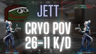 100T Cryo POV Jett on Icebox 26-11 (VALORANT Pro POV)