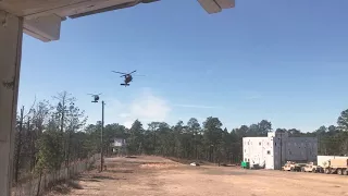 Two UH-60 Blackhawks landing. Fort Polk, LA