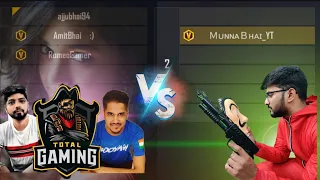 Munna Bhai gaming Vs Total Gaming Desi Gamers Romeo Gamer And Cute Little Lady -6vs6 Free Fire Hindi