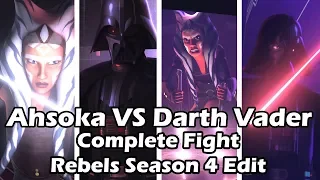 Ahsoka VS Darth Vader [ COMPLETE FIGHT EDIT/ SW Rebels Season 4 ] 4K