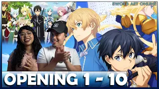 THIS IS AMAZING 🔥 Sword Art Online OPENING 1 - 10 REACTION