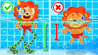 Liam Family USA | Long Legs vs Short Legs! Safety Rules in Swimming Pools | Family Kids Cartoons