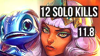 FIZZ vs QIYANA (MID) | 12 solo kills, 2100+ games, 2.4M mastery, Legendary | KR Diamond | v11.8