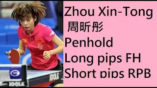 [TT Long pips Lost Art] Rare! Penhold LP FH (粒高前) Zhou Xin-Tong 周昕彤 China U17 2006