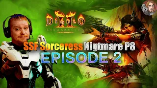 D2R SSF Sorceress Episode 2 (Nightmare Difficulty P8) New Helm Runewords!