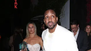 Jaleel White and Nicoletta Ruhl leaving their rehearsal dinner at Catch Steak