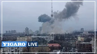 Ukraine: la tour de télévision de Kiev bombardée