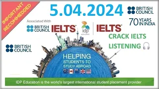 BRITISH COUNCIL IELTS LISTENING PRACTICE TEST - 5.04.2024