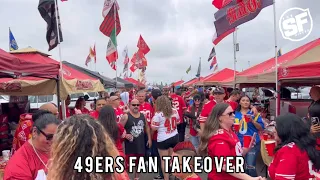 49ers fans have TAKEN OVER the Rams tailgate 😭
