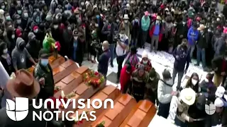 Así fue el velorio de 13 personas asesinadas por un grupo criminal en Santa Catarina, Guatemala