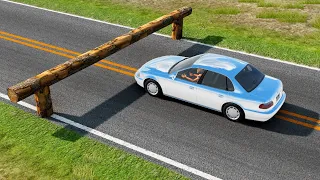 Cars vs Log Trap #2  - BEAMNG DRIVE | BeamHappy