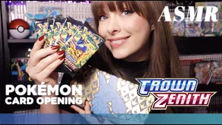 ASMR 👑 Pokemon TCG Crown Zenith ETB Unboxing Part 2 ◦ Whispers, Tapping & Card Opening Crinkles!