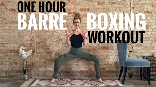 One Hour Barre Boxing Workout | Cardio Kickboxing | Barre At-Home