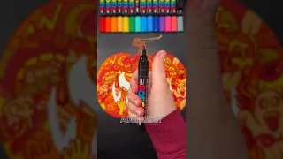 Drawing a HALLOWEEN Pumpkin Doodle with Posca Markers! #shorts