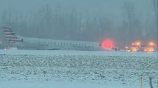 Plane out of Philadelphia International Airport slides off taxiway in Rochester, New York