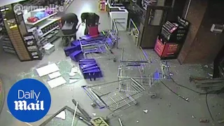 CCTV shows robbers using wheelbarrow to help escape with loot - Daily Mail