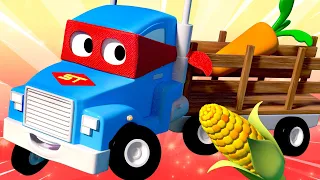 Camionul super vagon - Super Camionul Carl în Orasul Masinilor 🚚 ⍟ Desene pentru copii