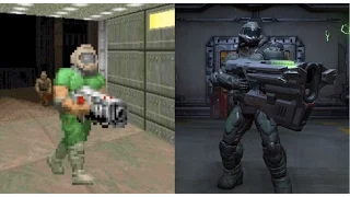 Doom (2016) vs Doom (93-94) Weapons Comparison - With 3rd Person Doom Guy Holding the Guns